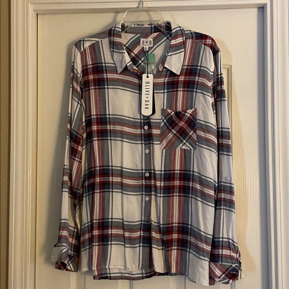 Olive & Oak Multicolor Plaid Shirt size XL - Picture 3 of 4